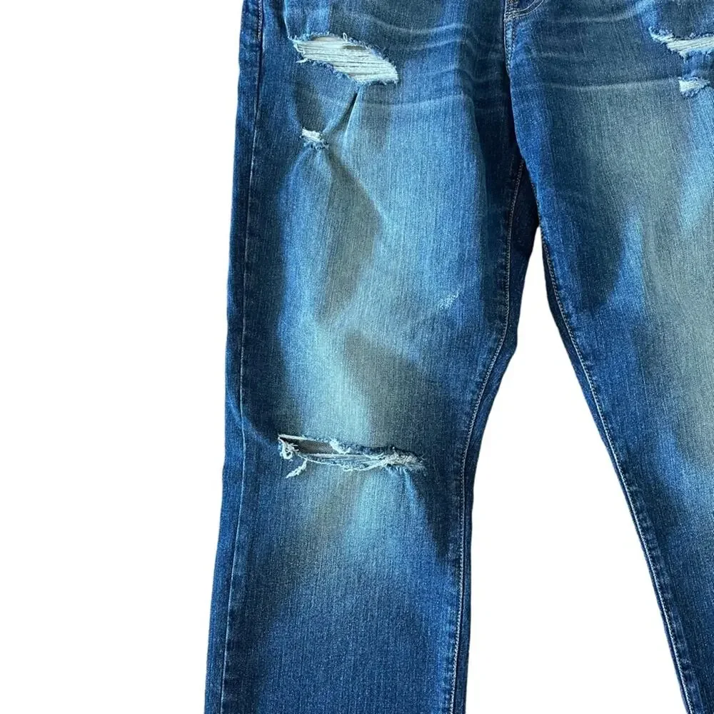 Lucky Brand 221 Classic Straight Leg Dark Wash Distressed Jeans 32x32 NWT